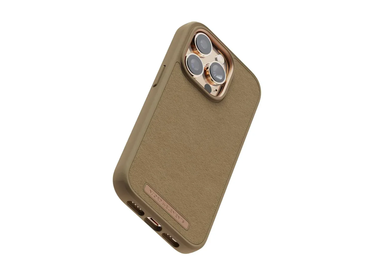 Husa de protectie Njord Suede Comfort+ pentru iPhone 14 Pro Max, Camel - Image 4
