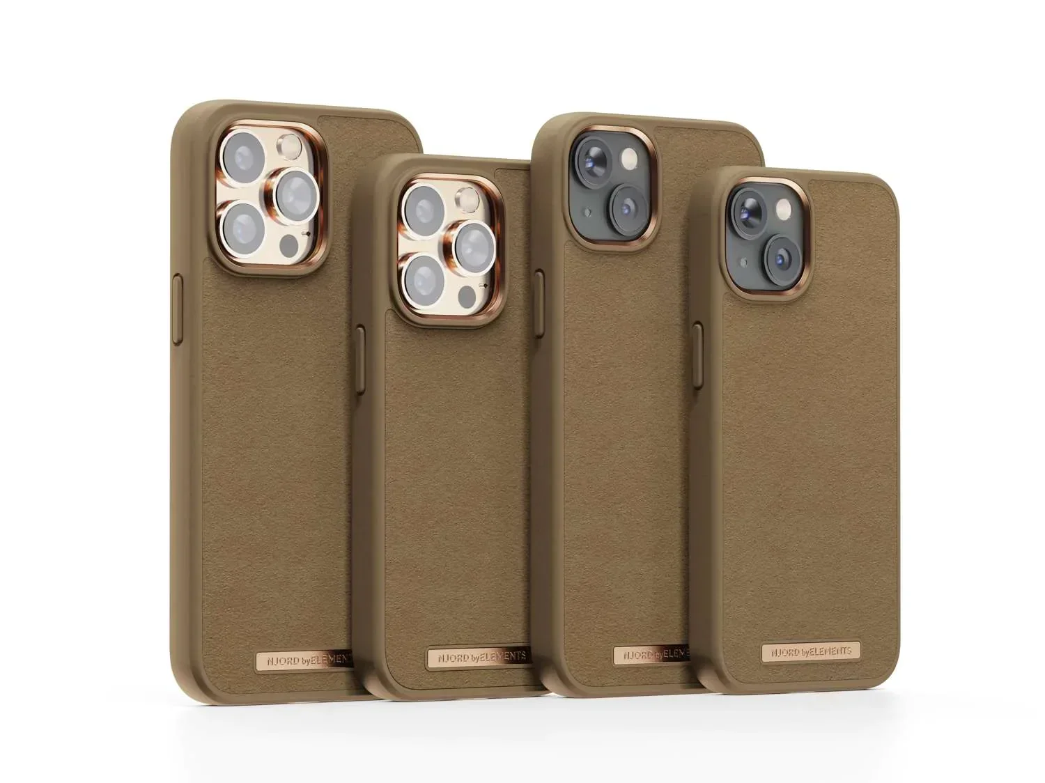 Husa de protectie Njord Suede Comfort+ pentru iPhone 14 Pro Max, Camel - Image 5