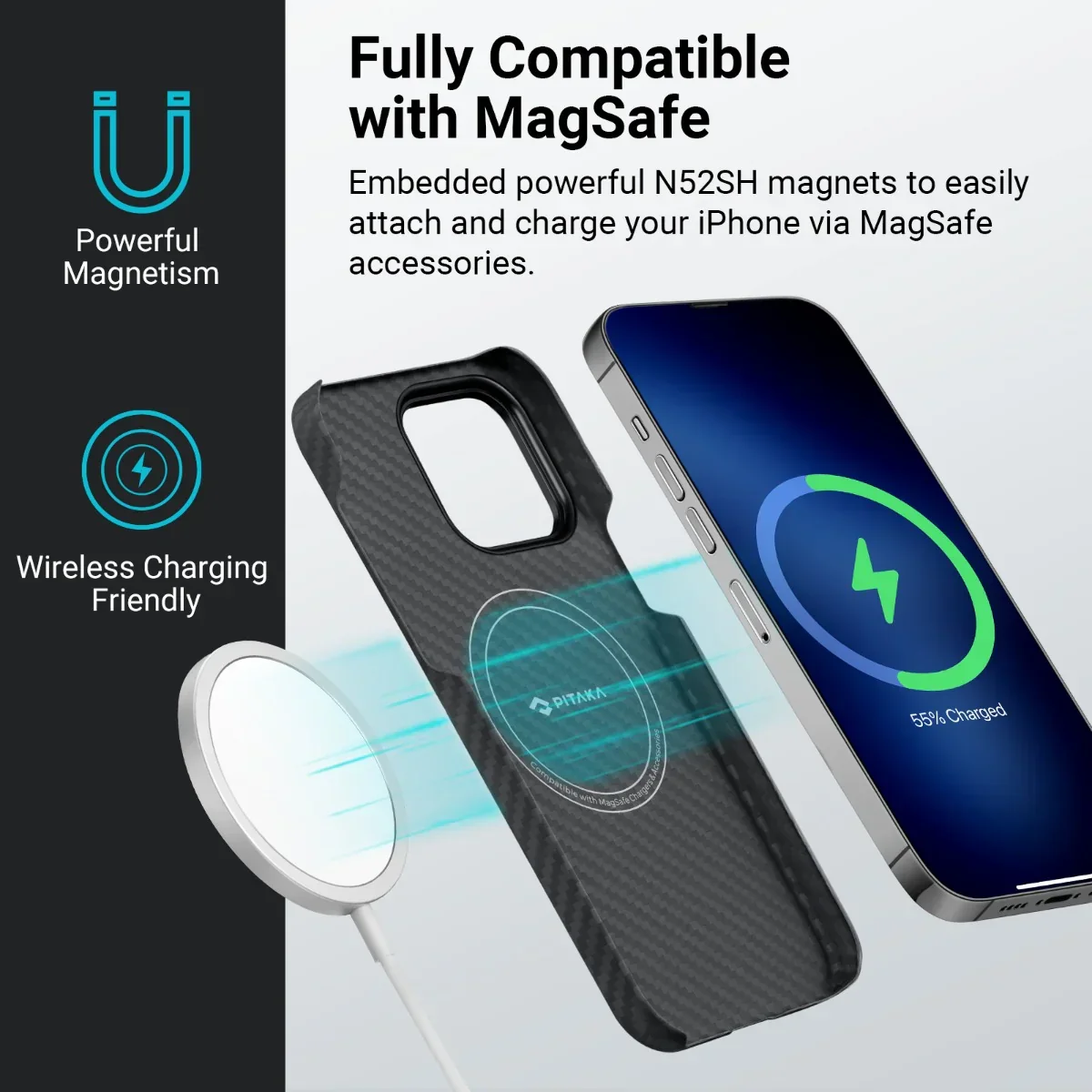 Husa de protectie Pitaka MagEZ 3 cu MagSafe pentru iPhone 14 Pro, Negru - Image 3
