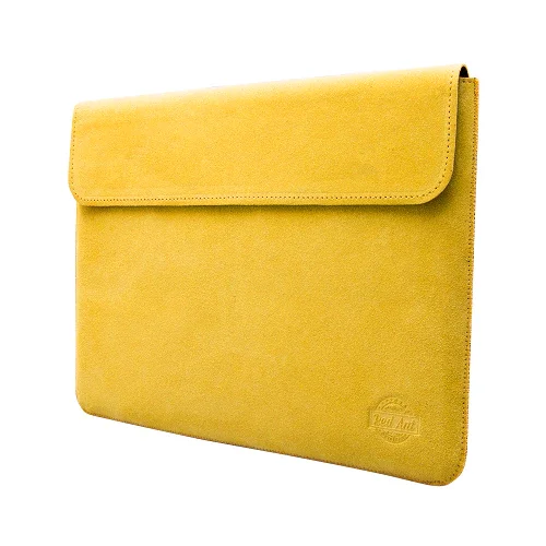 Husa de protectie REDANT cu clapă pentru MacBook Pro 14, Piele, Galben