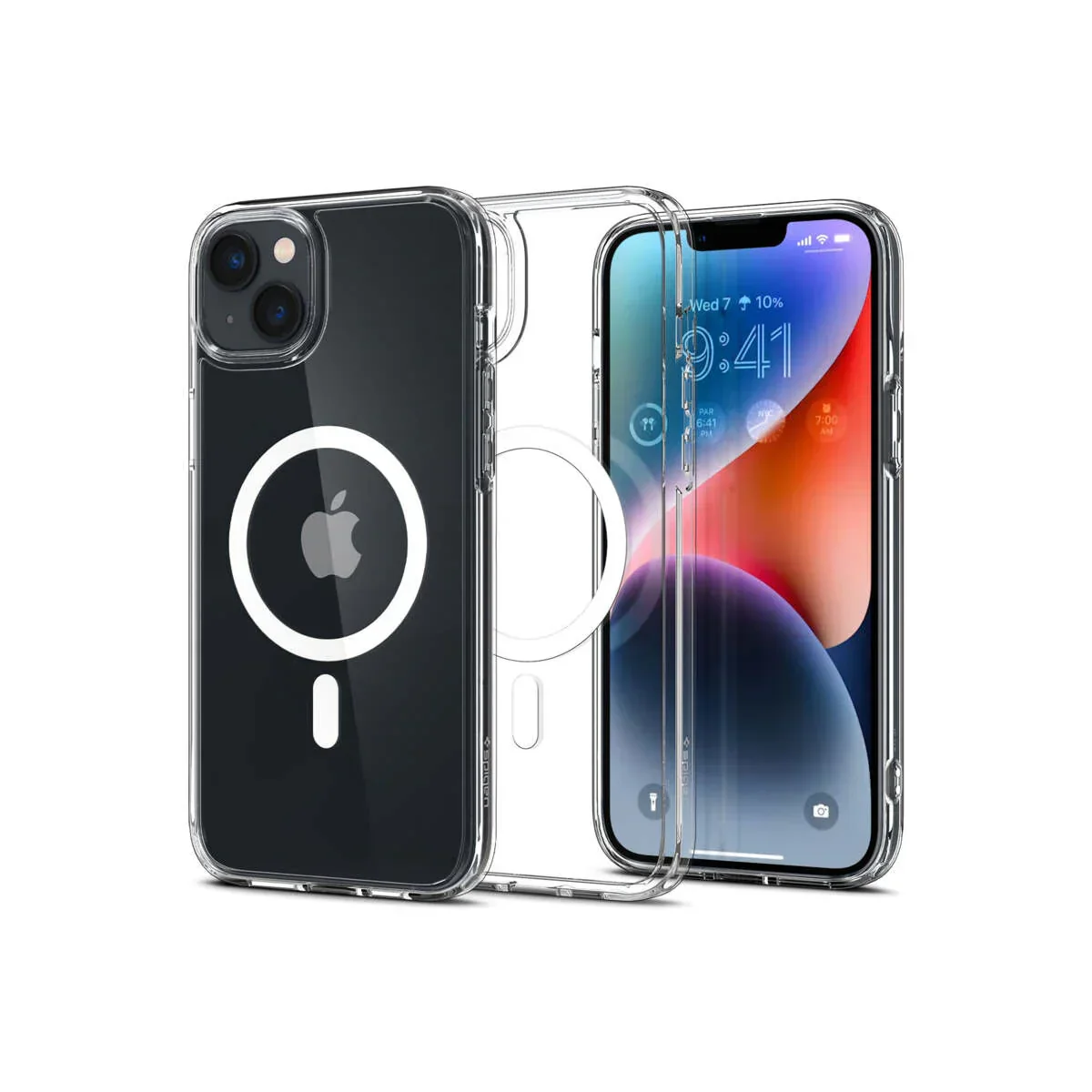 Husa de protectie Spigen Crystal Hybrid pentru iPhone 14, Alb Transparent