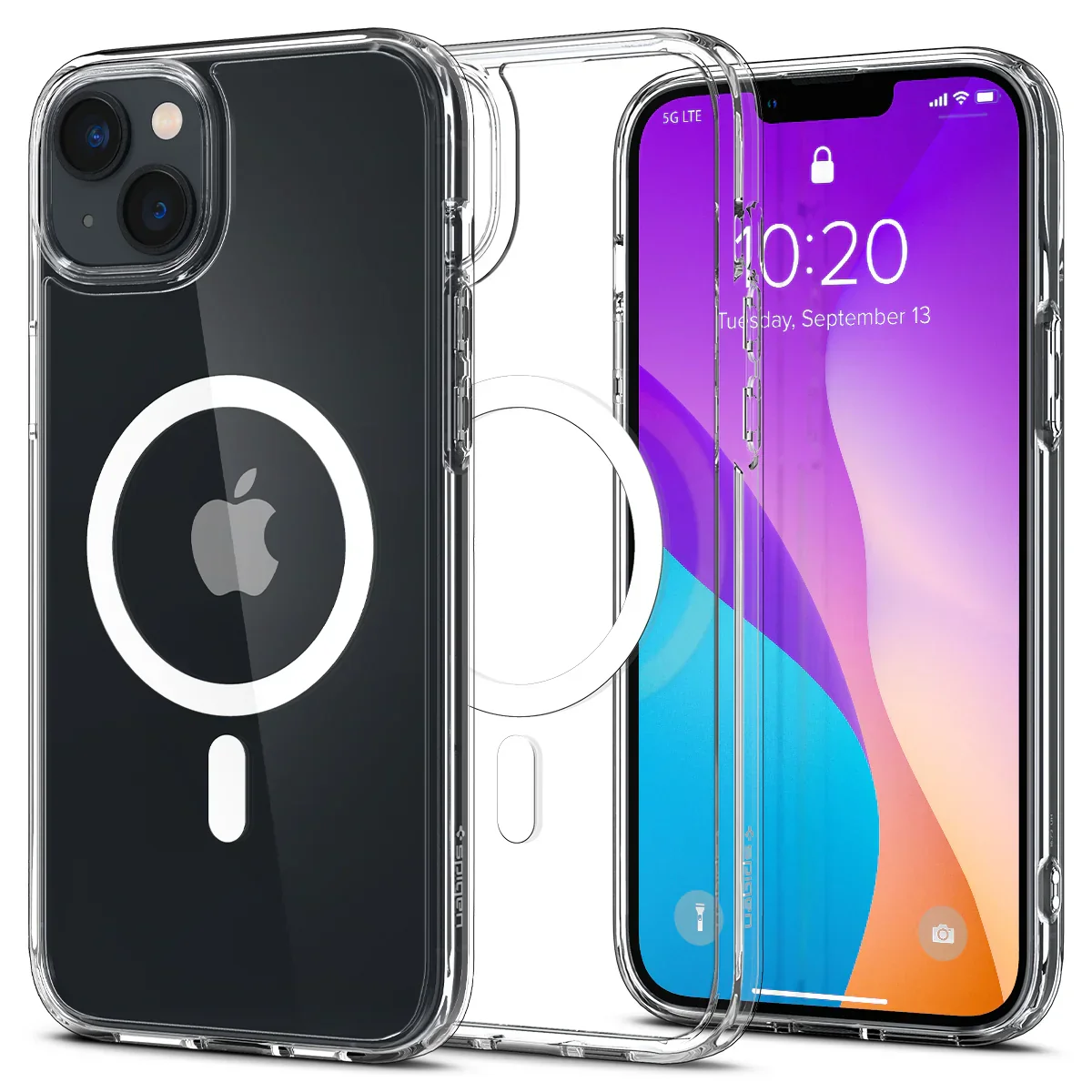 Husa de protectie Spigen Crystal Hybrid pentru iPhone 14, Alb Transparent - Image 9