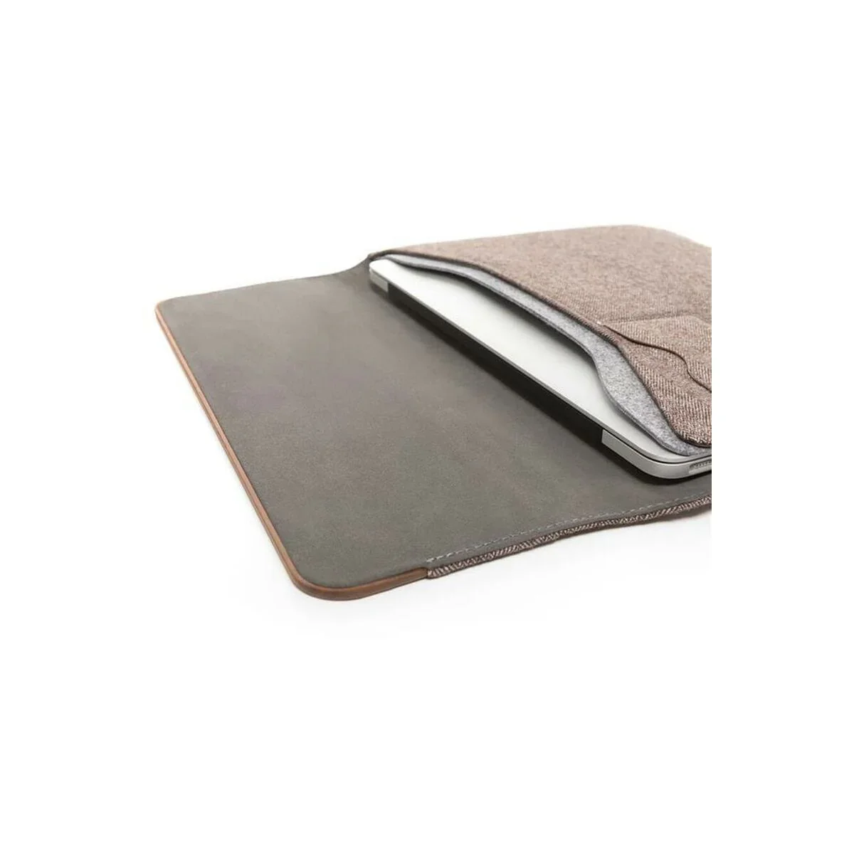 Husa de protectie Woodcessories EcoPouch pentru Macbook Air (2018) / 13 Pro, Brown-Grey Cotton - Image 3
