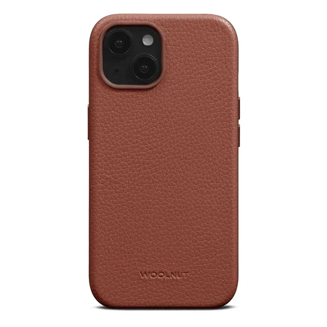 Husa de protectie Woolnut cu MagSafe pentru iPhone 15 Plus, Piele, Cognac
