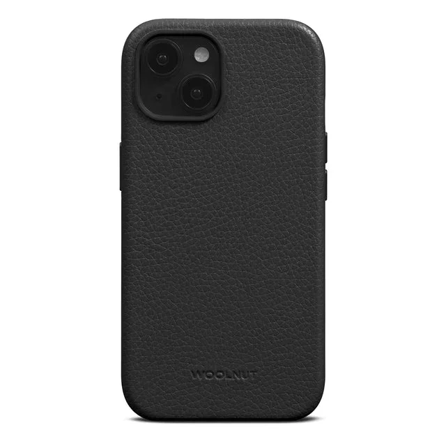 Husa de protectie Woolnut cu MagSafe pentru iPhone 15 Plus, Piele, Negru