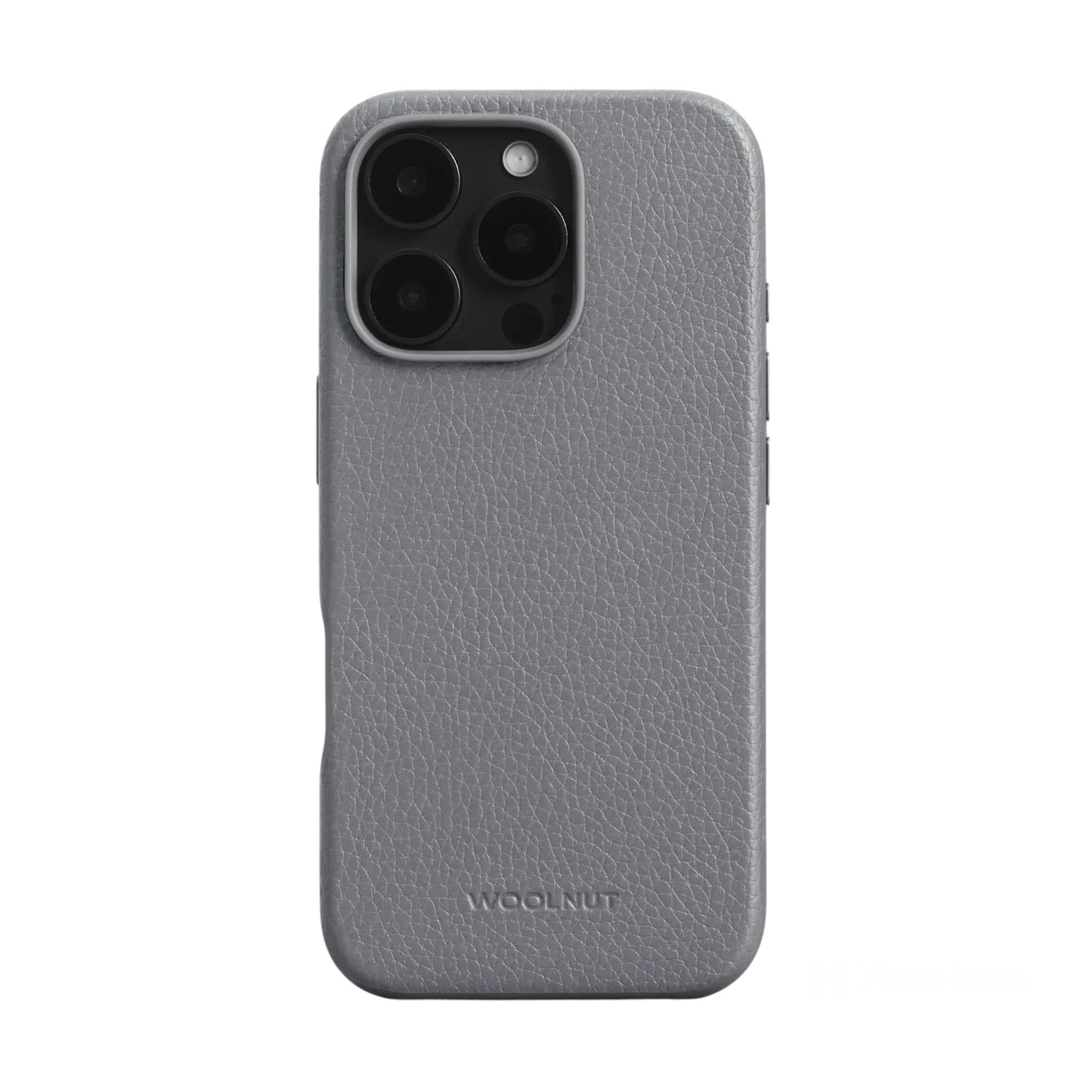 Husa de protectie Woolnut din piele pentru iPhone 16 Pro, Gri