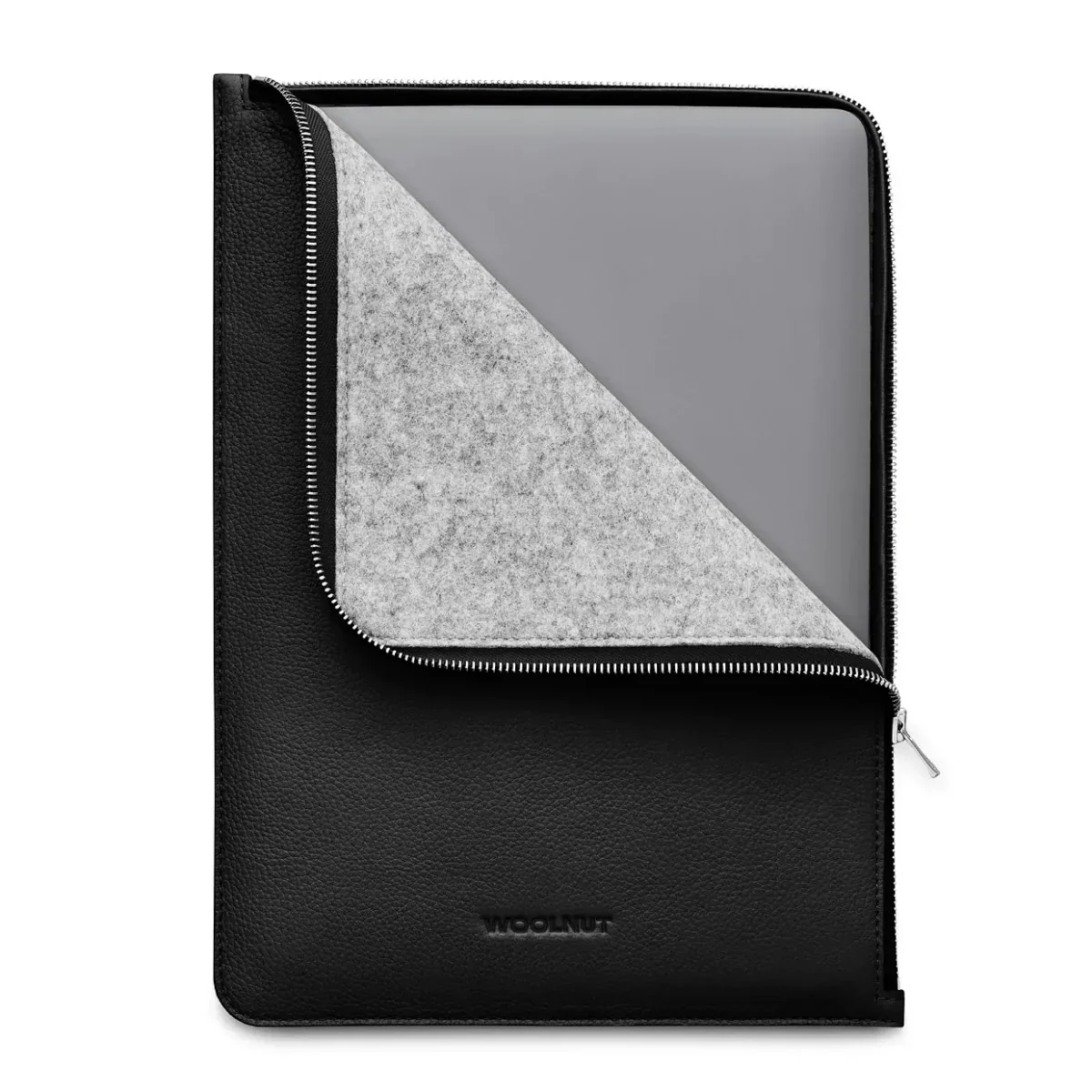 Husa de protectie Woolnut Folio pentru MacBook Pro (13" si 14"), MacBook Air 13", Piele, Negru - Image 2