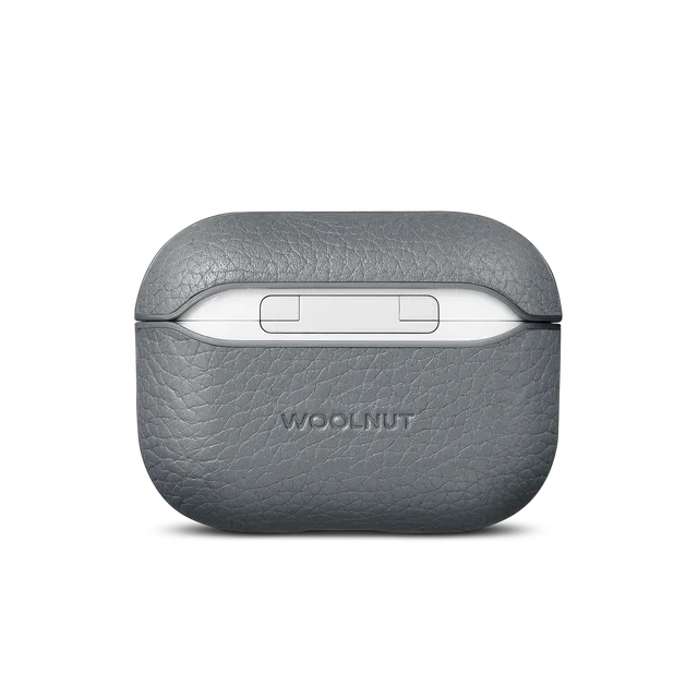 Husa de protectie Woolnut pentru AirPods Pro (gen.2), Piele, Gri - Image 3