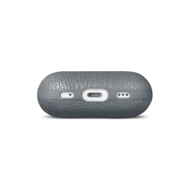 Husa de protectie Woolnut pentru AirPods Pro (gen.2), Piele, Gri - Image 5