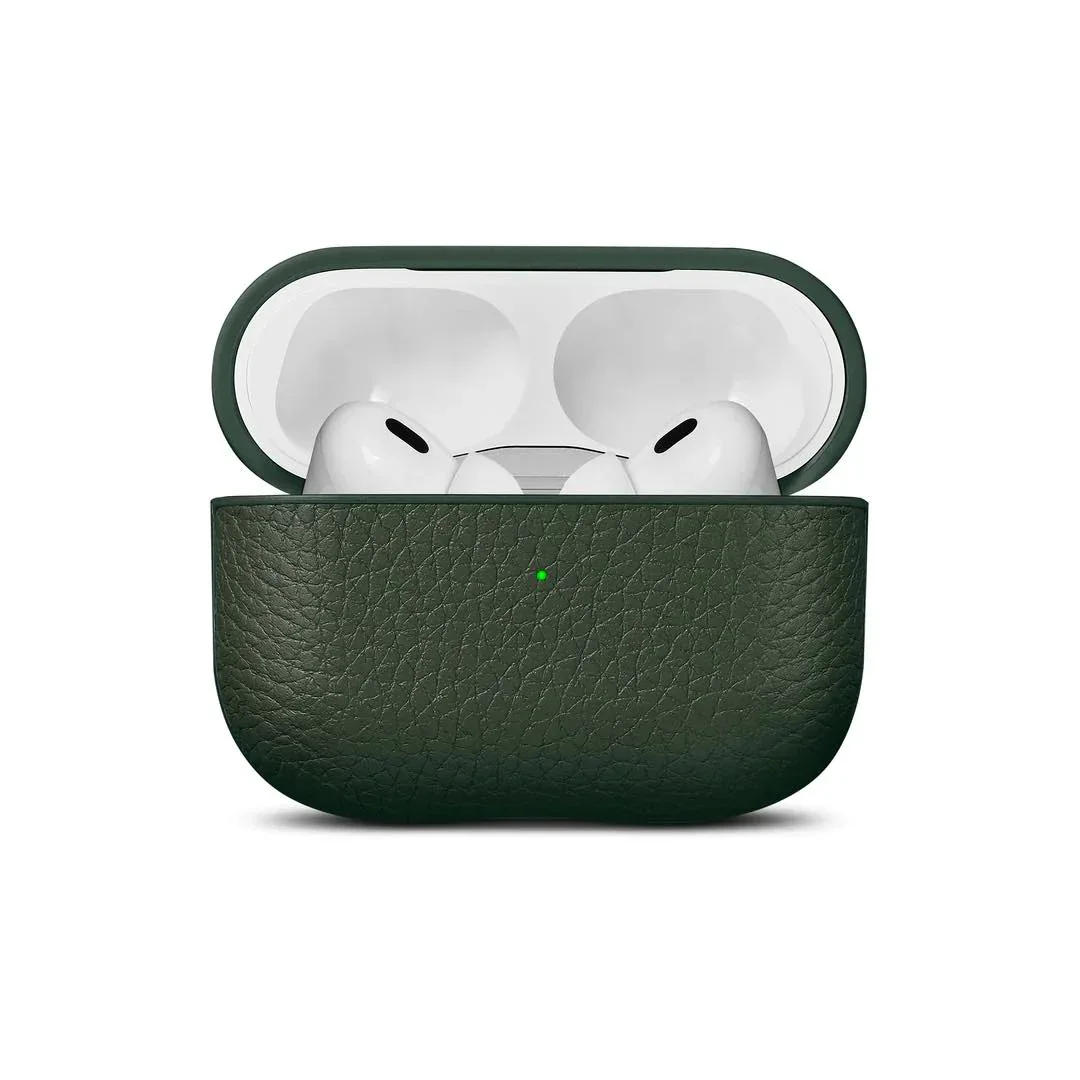 Husa de protectie Woolnut pentru AirPods Pro (gen.2), Piele, Verde