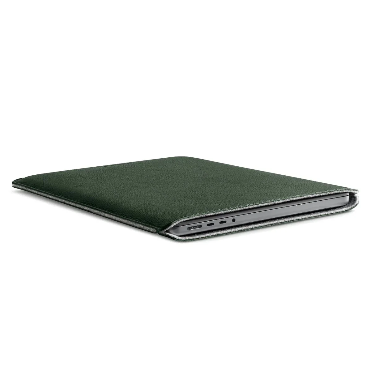 Husa de protectie Woolnut Sleeve pentru MacBook Pro 14", Piele, Verde - Image 4