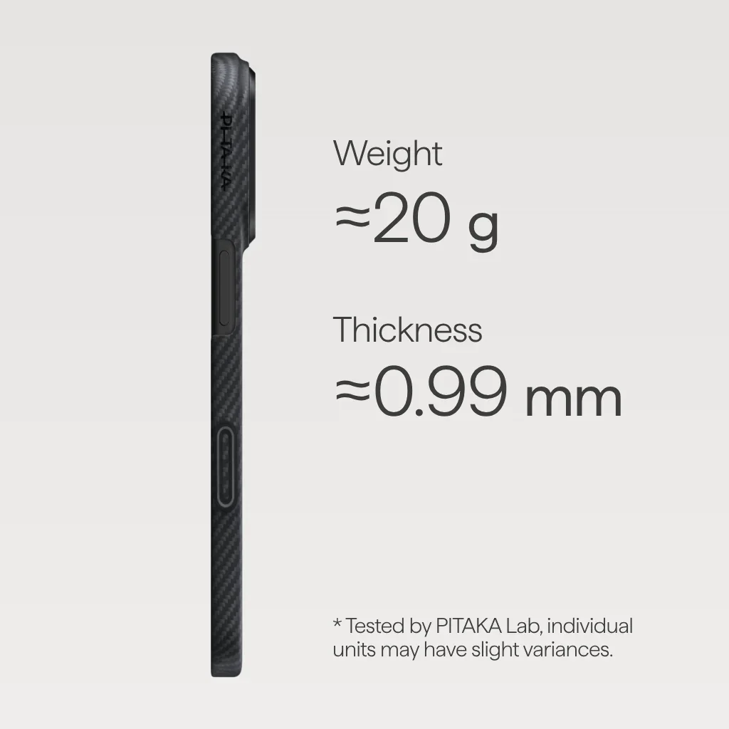 Husa de protectie PITAKA pentru iPhone 17 Pro, MagEZ 7 Pro 600D Ultra-Slim, Negru/Gri - Image 3