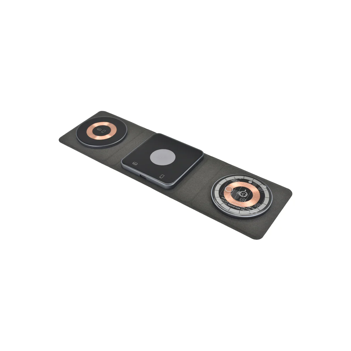 Încărcător Dviced fără fir magnetic pliabil 3 în 1, Negru - Image 3