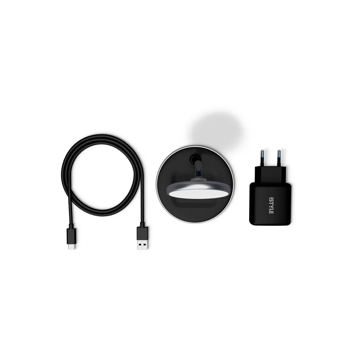 Incarcator iSTYLE Magnetic 2in1 Wireless, compatibil MagSafe, 15W/10W/7,5W + 18W QC, Negru - Image 3