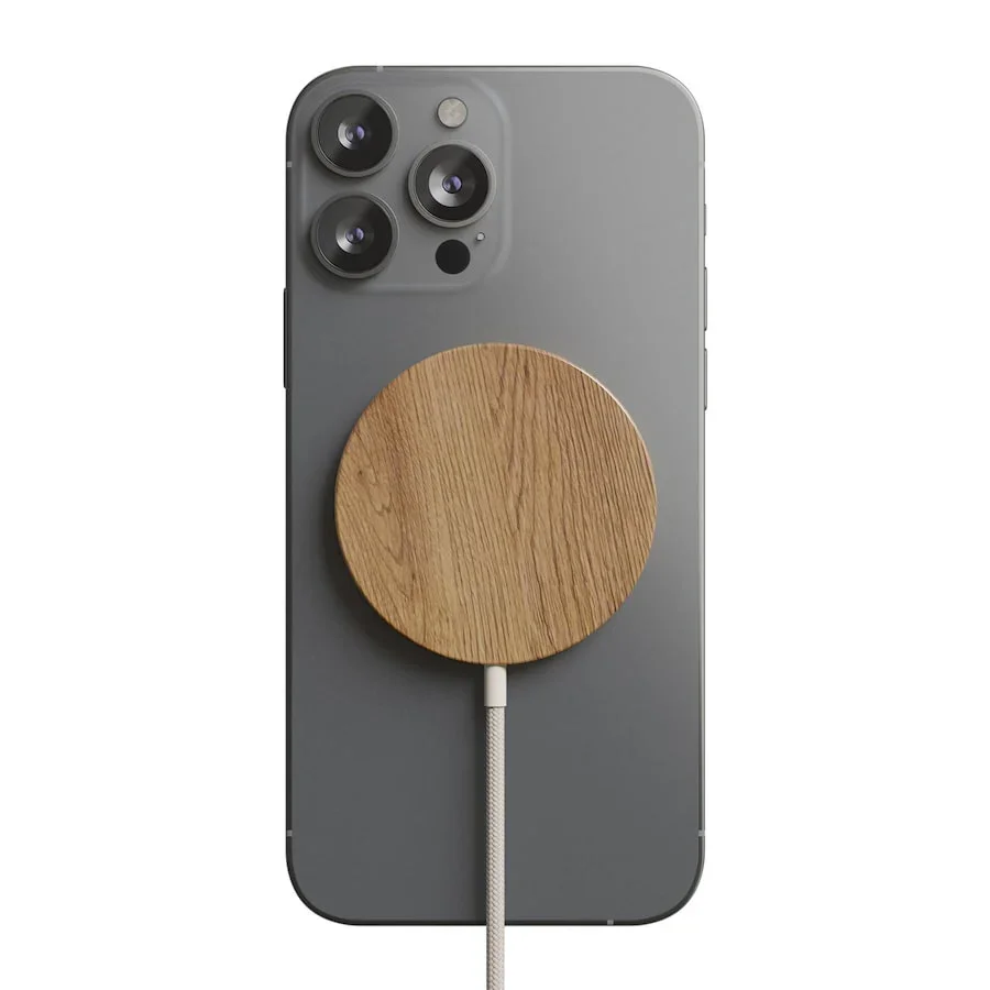 Incarcator wireless Woodcessories MagPad, Oak/Fabric