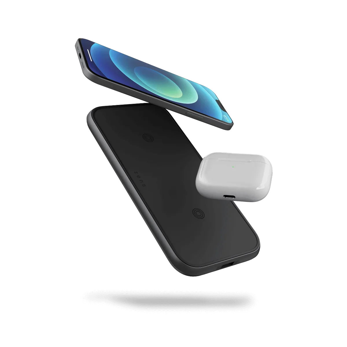 Incarcator wireless Zens Aluminium Series Dual, USB-C Charger, 30W, Qi, Negru - Image 2