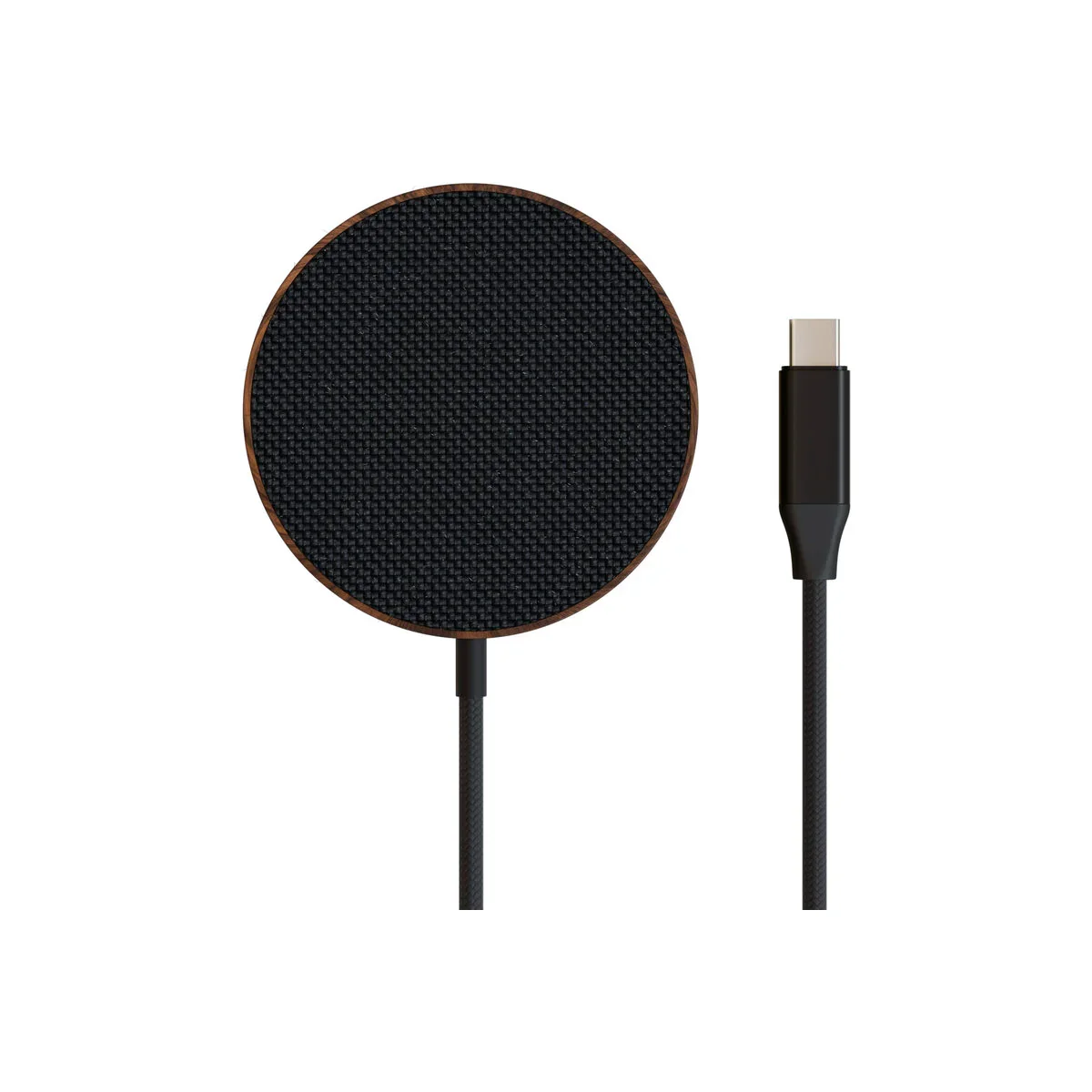Incarcator Woodcessories MagPad Wireless, Walnut/Fabric - Image 2