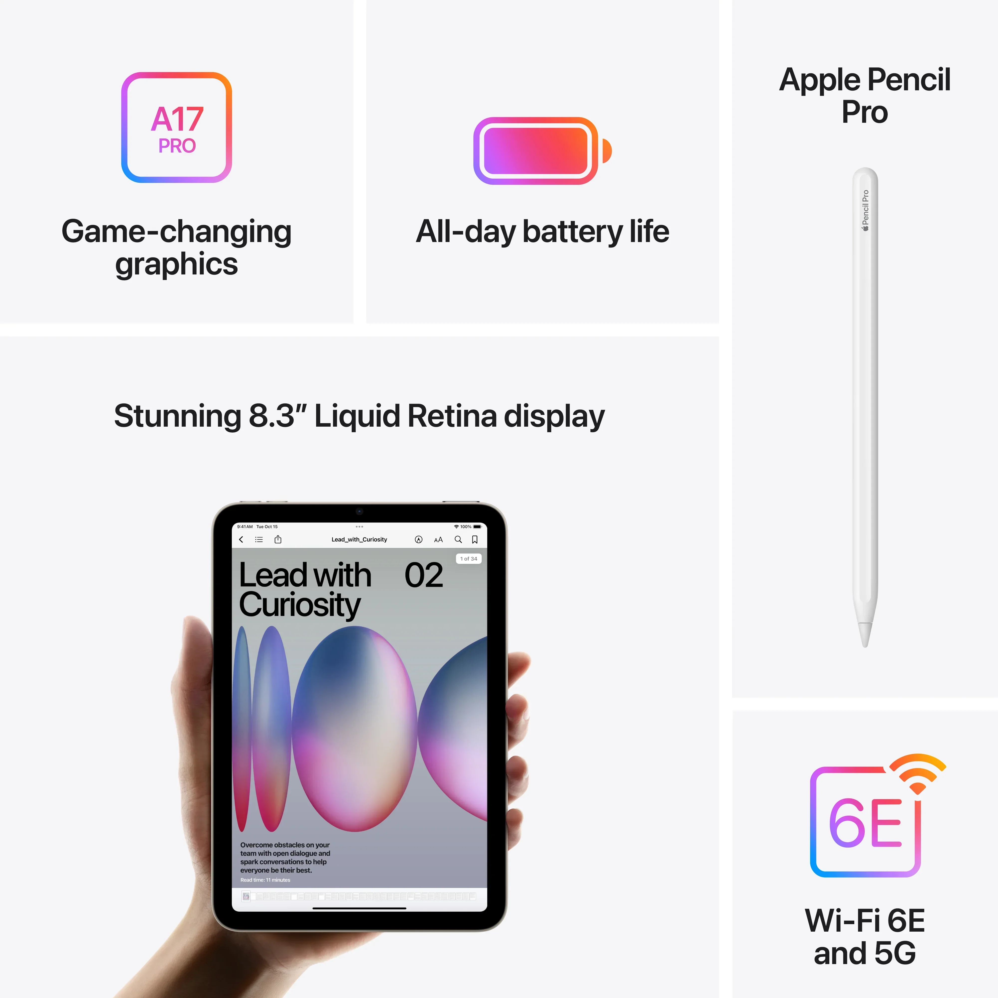 iPad mini 7, 128GB, Cellular, Blue - Image 7