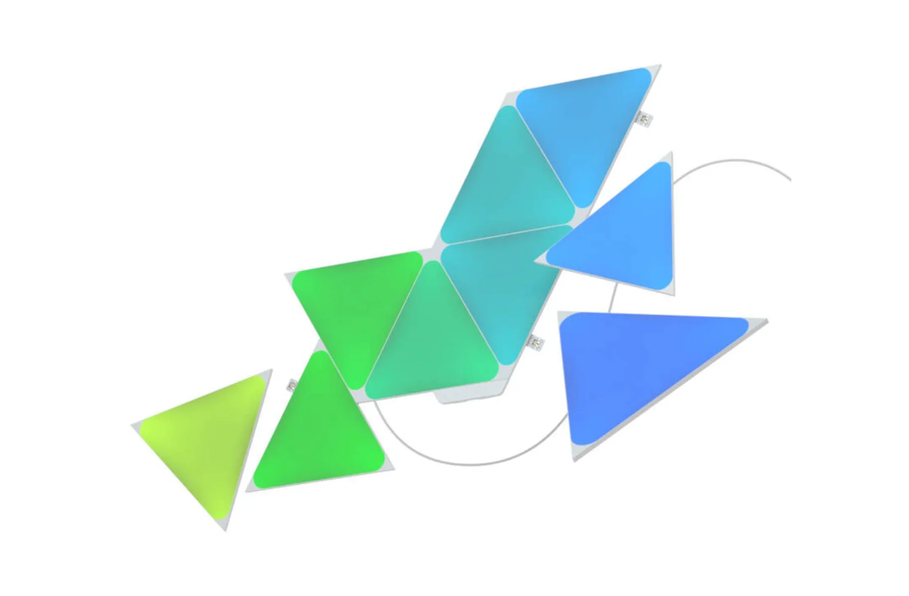 Kit panouri luminoase LED modulare inteligente Nanoleaf Shapes Triangles Starter Kit, RGBW, Wi-FI, 720 lm, senzor muzica, 9 panouri - Image 2
