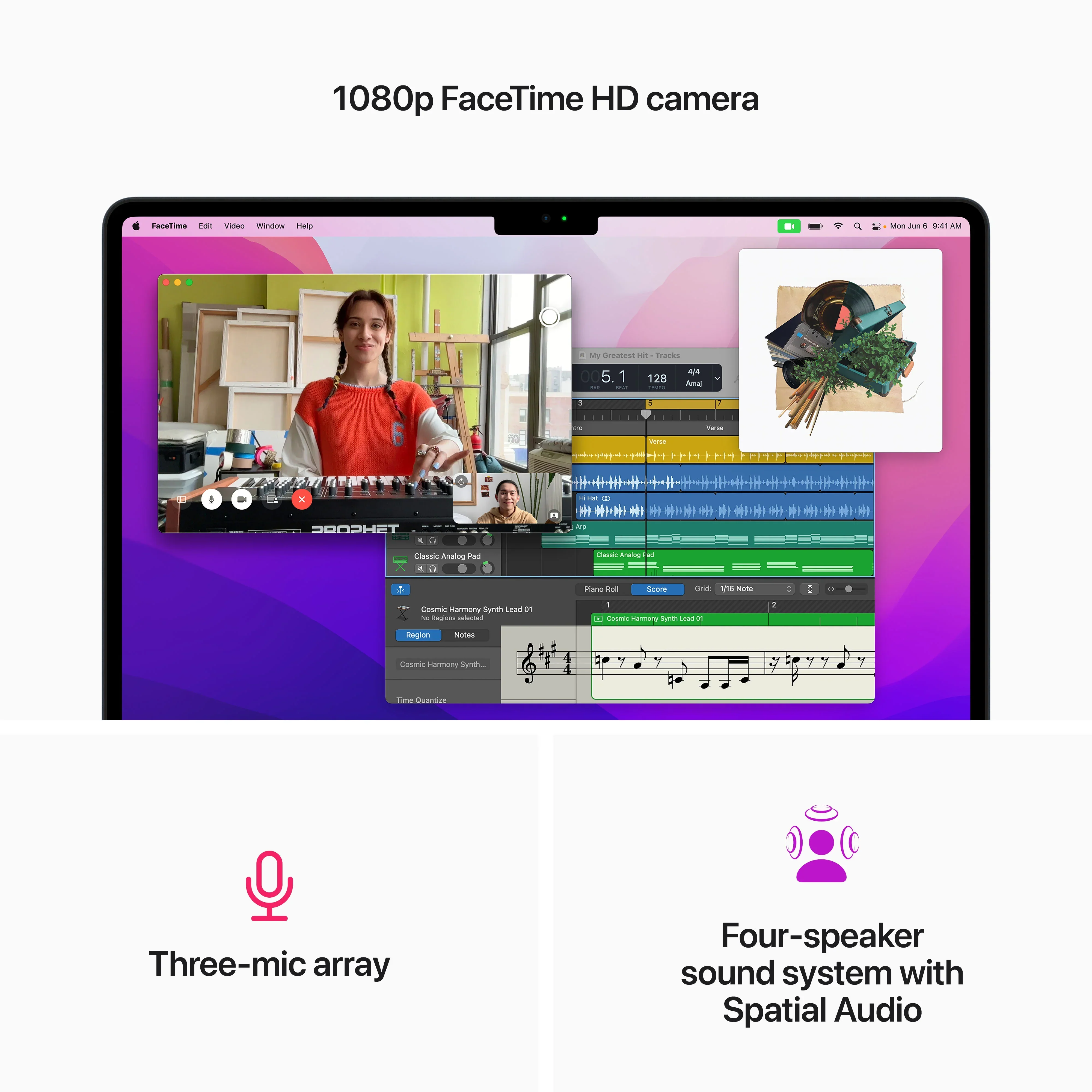 MacBook Air 13", procesor Apple M2, 8 nuclee CPU si 8 nuclee GPU, 16GB, 256GB, Midnight, INT KB - Image 6