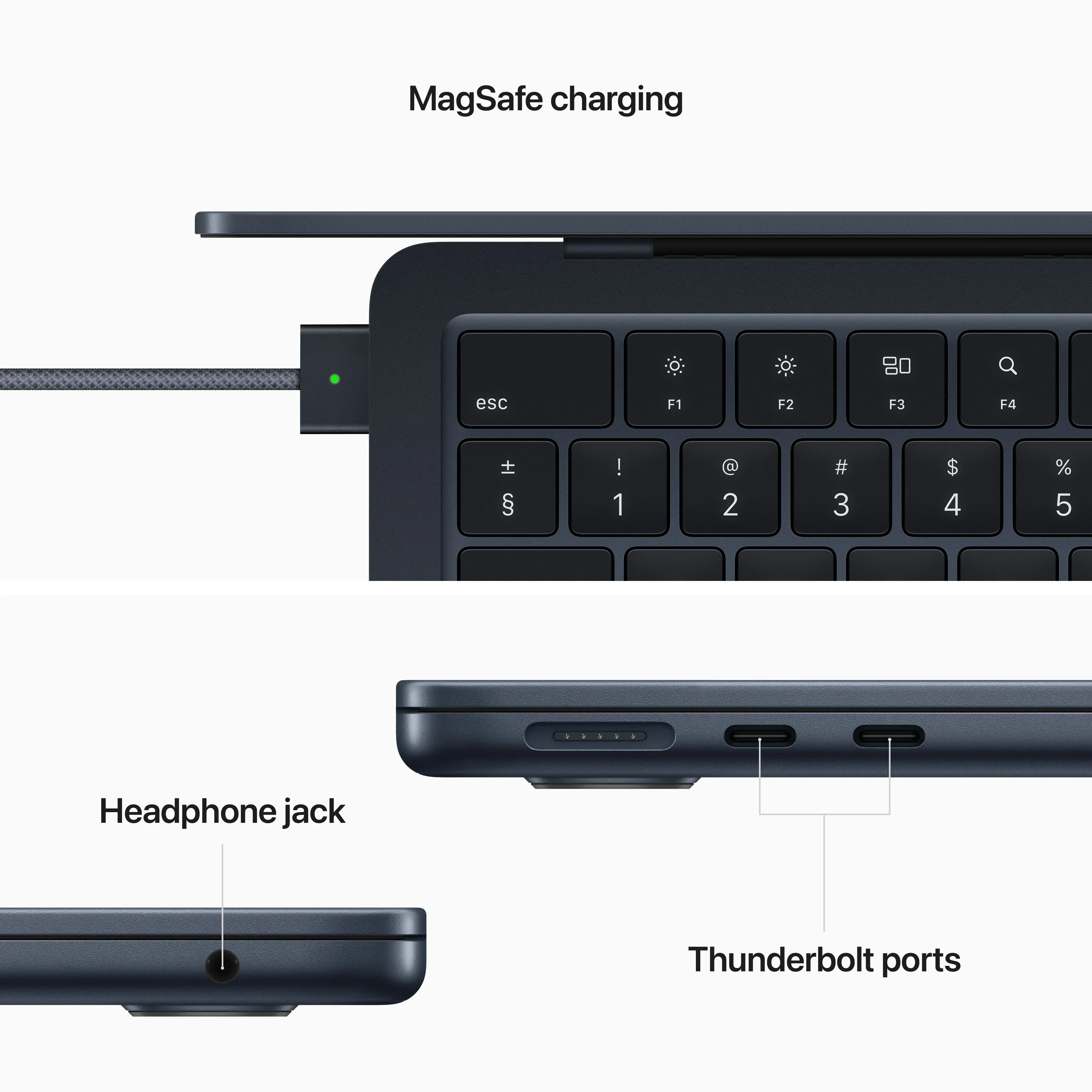 MacBook Air 13", procesor Apple M2, 8 nuclee CPU si 8 nuclee GPU, 16GB, 256GB, Midnight, INT KB - Image 7