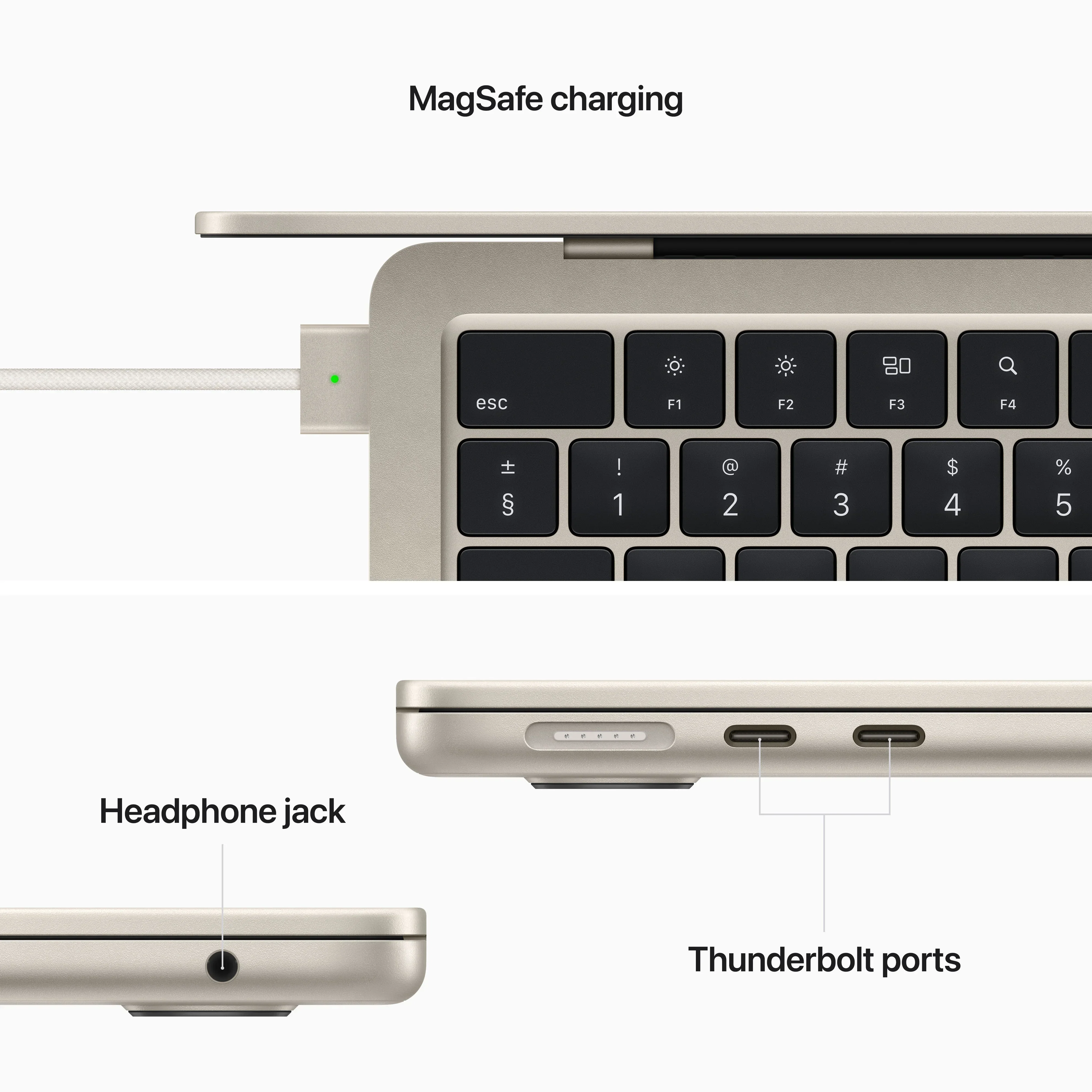 MacBook Air 13", procesor Apple M2, 8 nuclee CPU si 8 nuclee GPU, 16GB, 256GB, Starlight, INT KB - Image 7