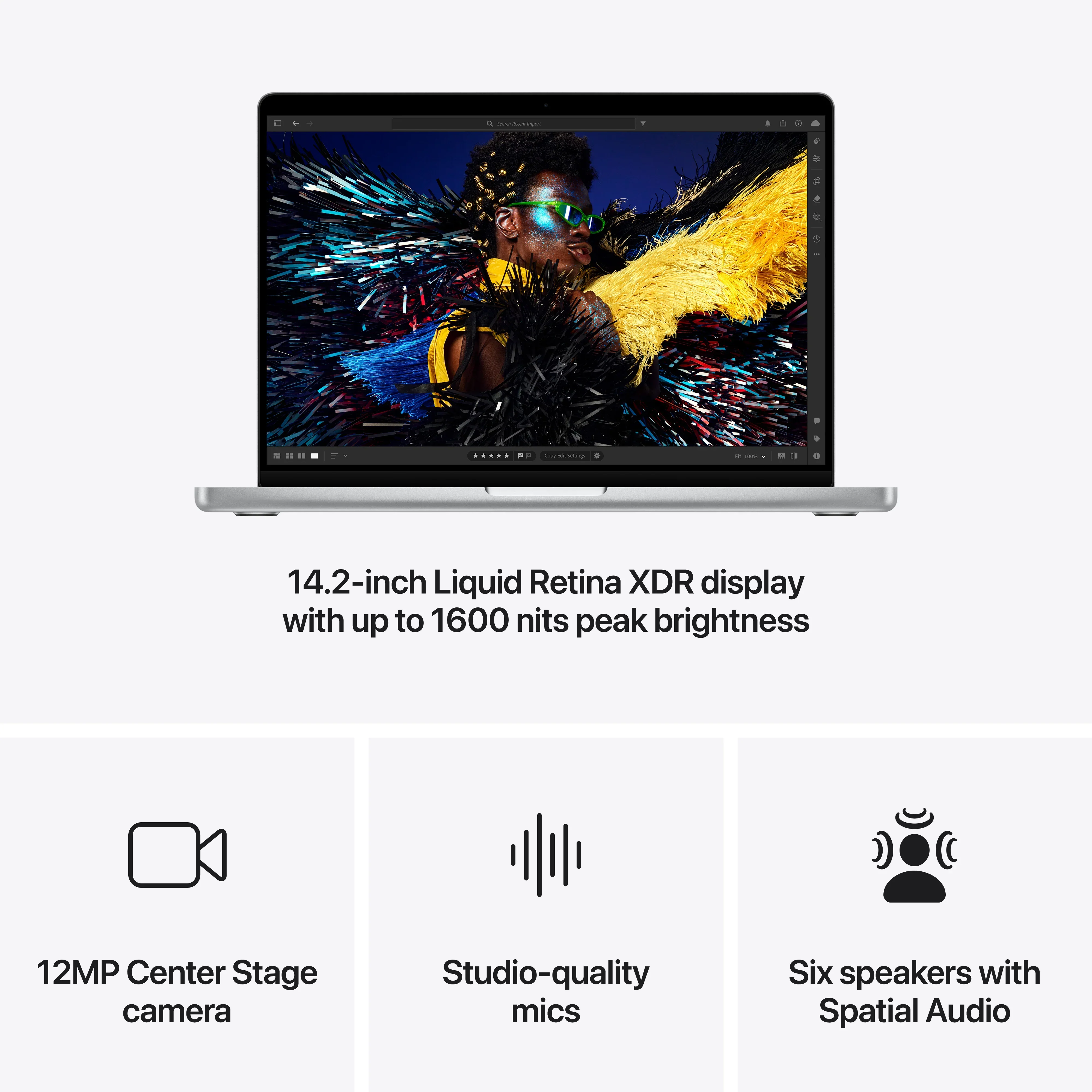 MacBook Pro 14", procesor Apple M4 Pro, 12 nuclee CPU si 16 nuclee GPU, 24GB, 512GB SSD, Silver - Image 6