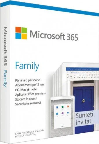 Microsoft 365 Family English EuroZone Subscriptie 1an - 6 utilizatori