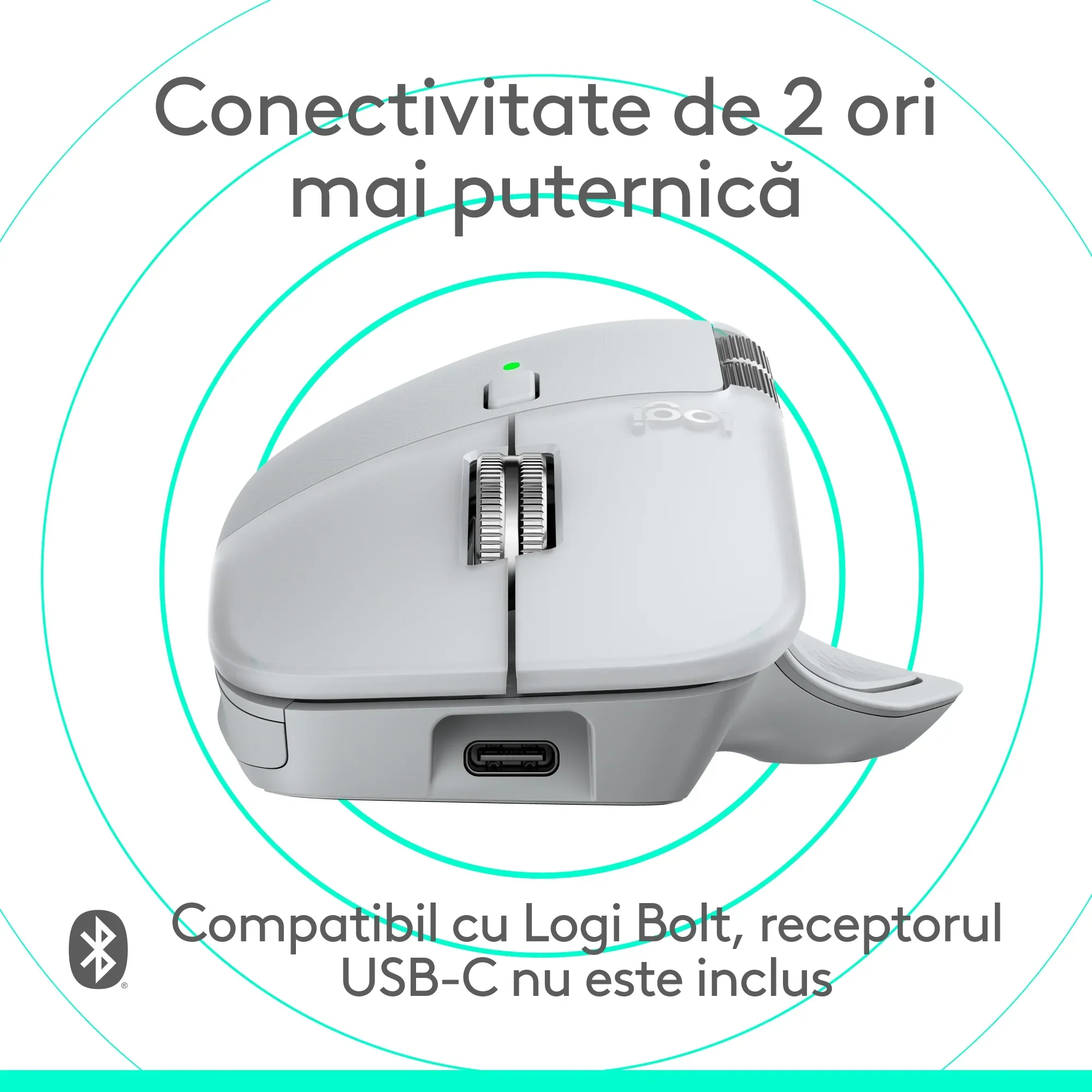 Mouse Wireless Logitech MX Master 4 pentru Mac, Alb - Image 6