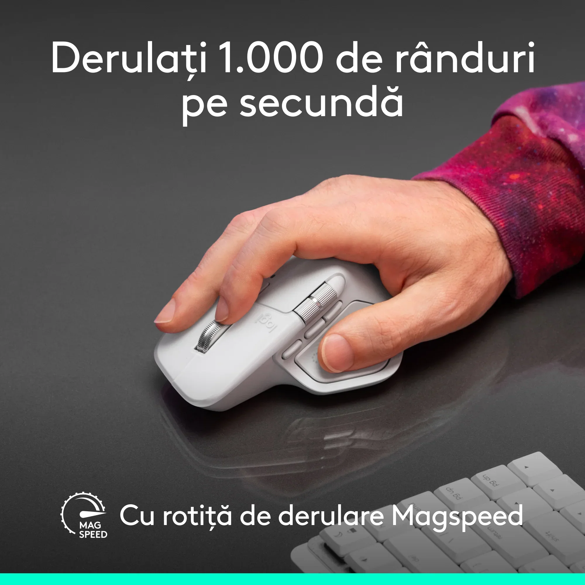 Mouse Wireless Logitech MX Master 4 pentru Mac, Negru - Image 4