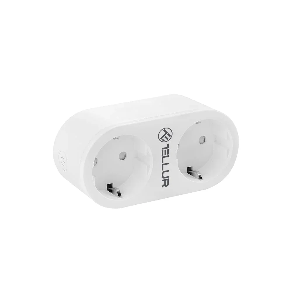 Priza Smart Tellur WiFi, 2 Porturi Schuko, 3680W, 16A, Monitorizarea Energiei, Alb - Image 2