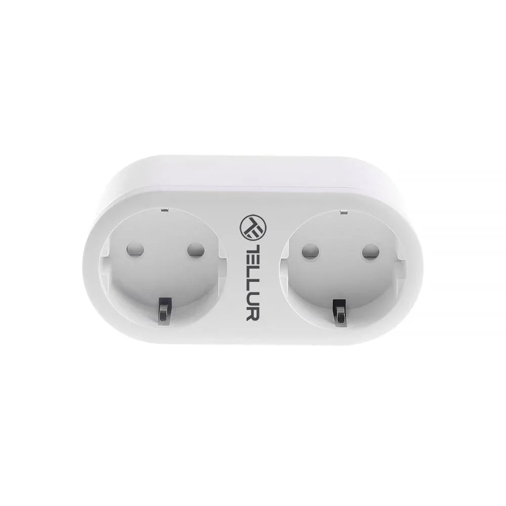 Priza Smart Tellur WiFi, 2 Porturi Schuko, 3680W, 16A, Monitorizarea Energiei, Alb - Image 3