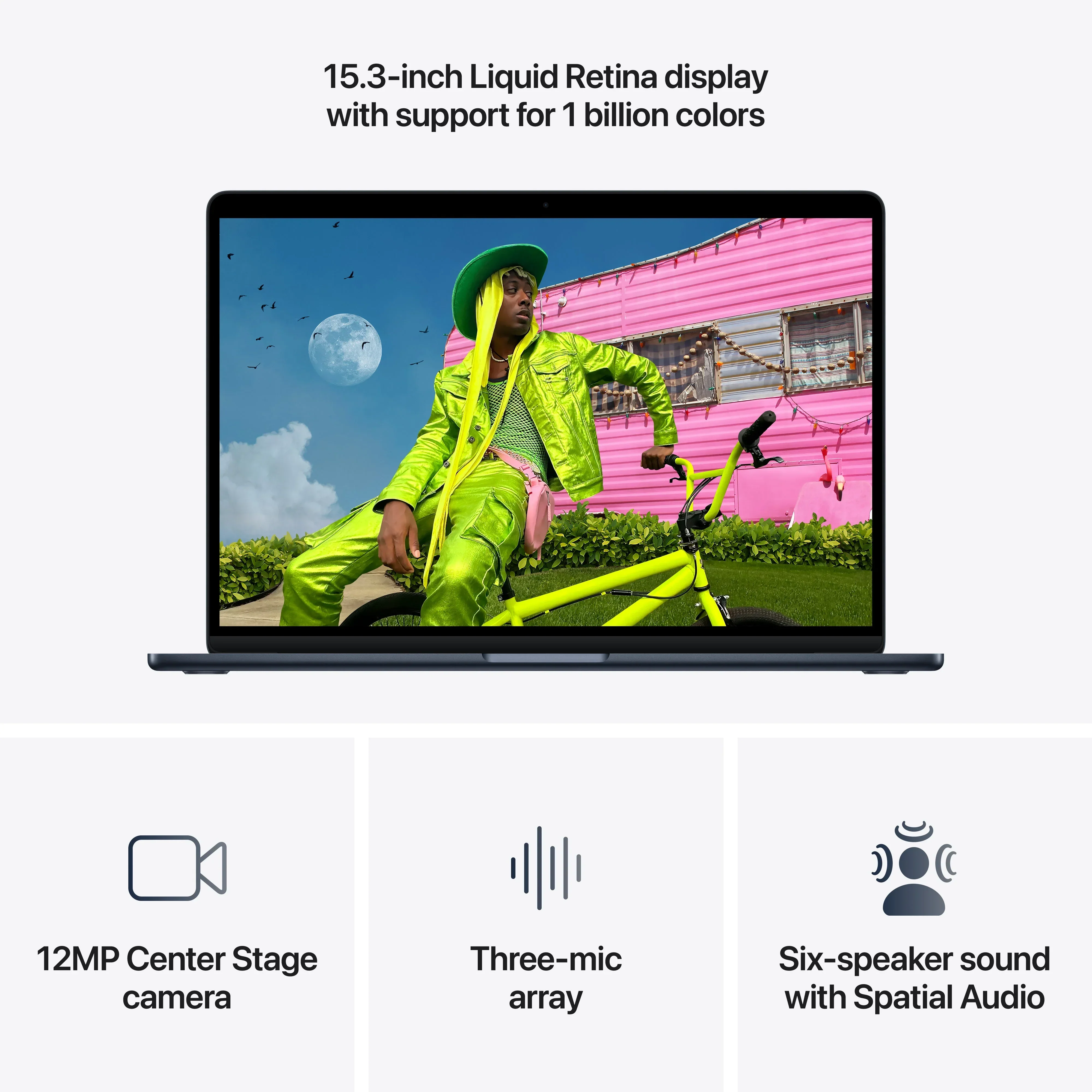 Produs configurabil: MacBook Air 15", procesor Apple M5, 10 nuclee CPU si 10 nuclee GPU, 16GB, 2TB SSD, Midnight, US KB - Image 7