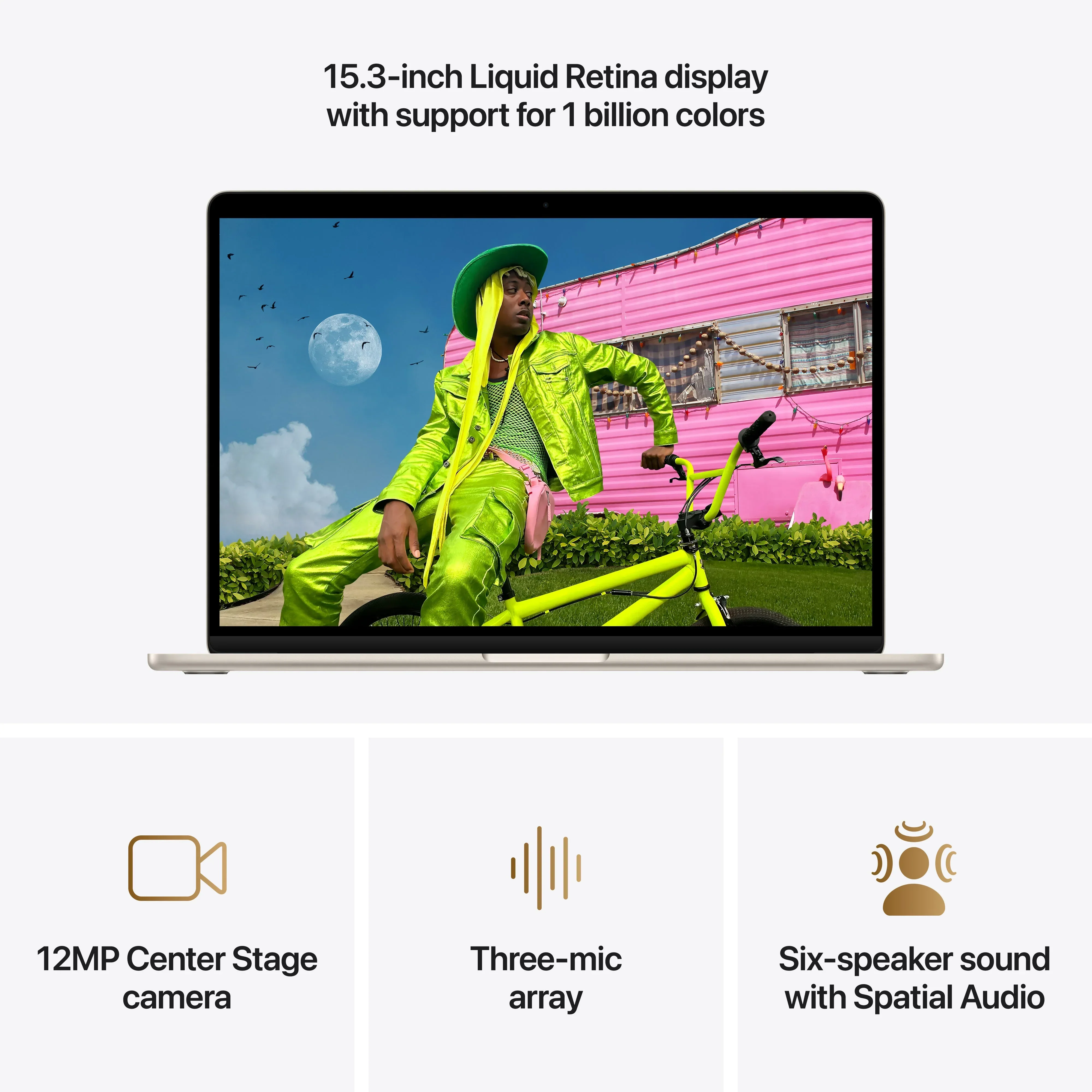 Produs configurabil: MacBook Air 15", procesor Apple M5, 10 nuclee CPU si 10 nuclee GPU, 32GB, 1TB SSD, Starlight, INT KB - Image 9