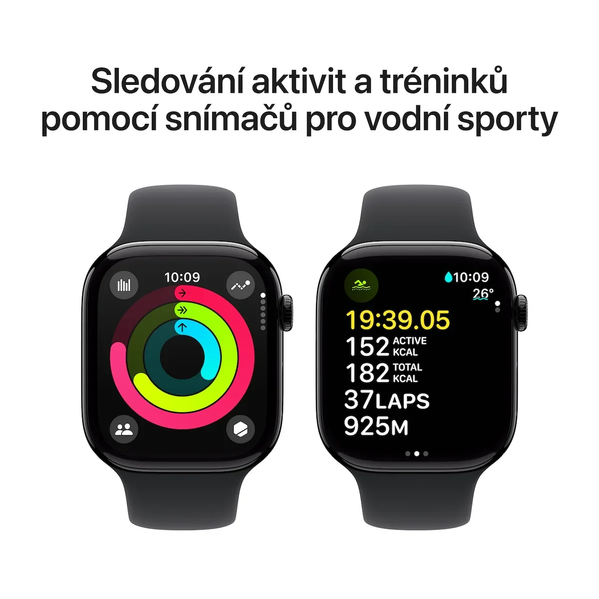Resigilat: Apple Watch Series 10 GPS + Cellular, 42mm Jet Black Aluminium Case, Black Sport Band - S/M - Image 4