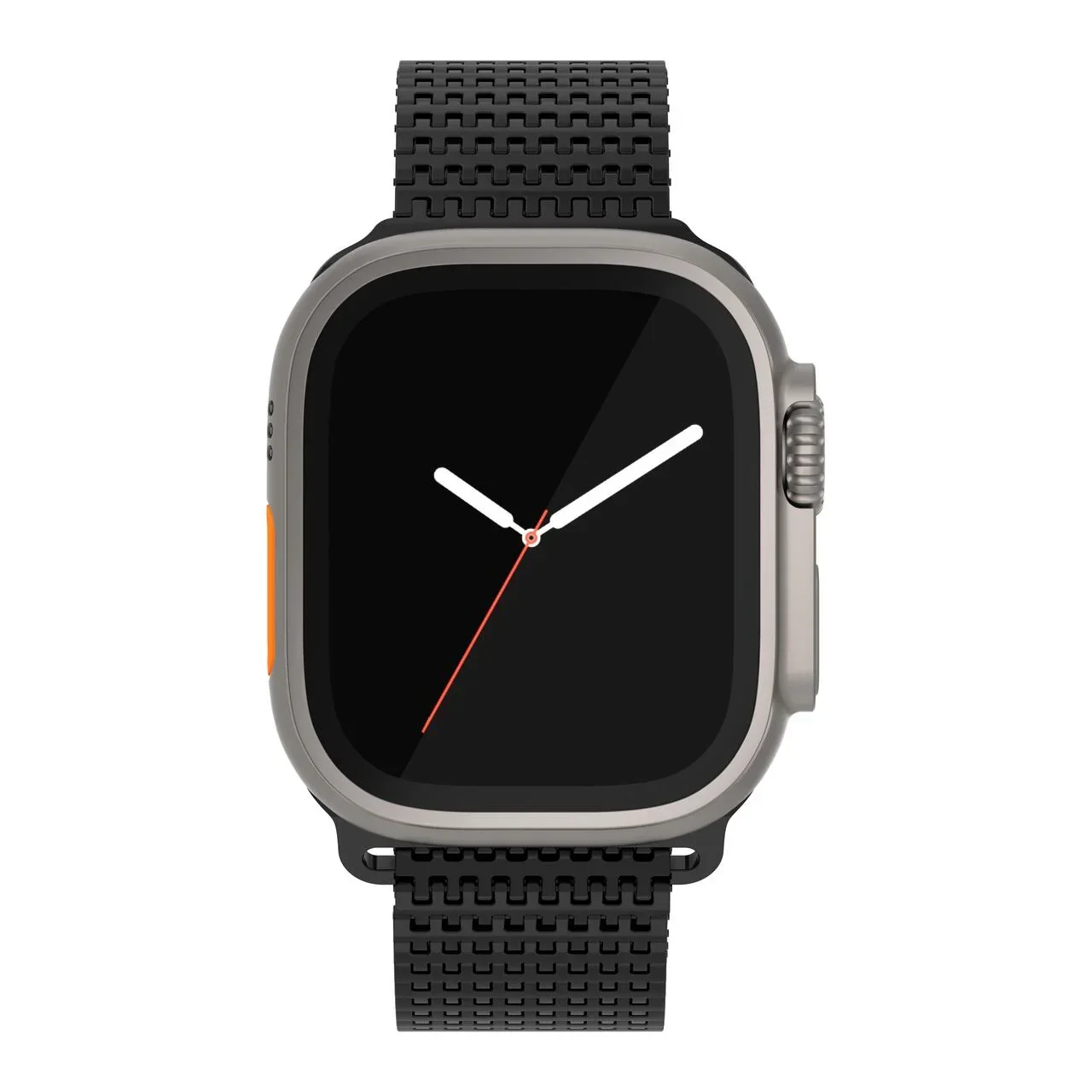 Resigilat: Curea metalica MESH NOA pentru Apple Watch 44/45/49 mm, Negru - Image 3