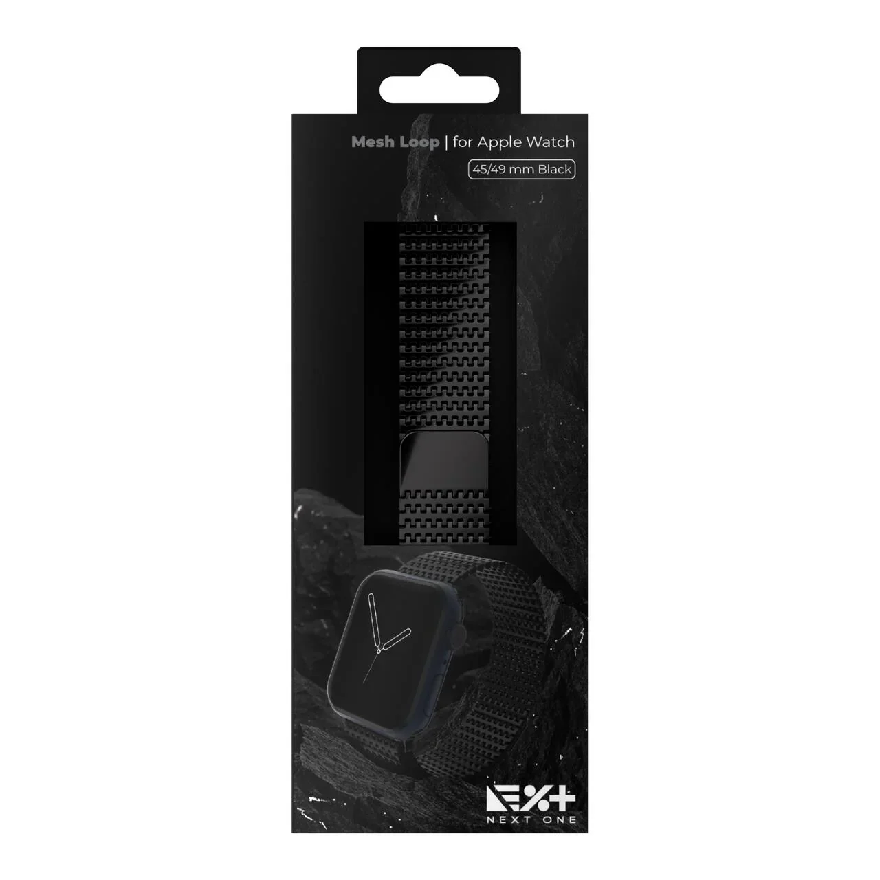 Resigilat: Curea metalica MESH NOA pentru Apple Watch 44/45/49 mm, Negru - Image 4