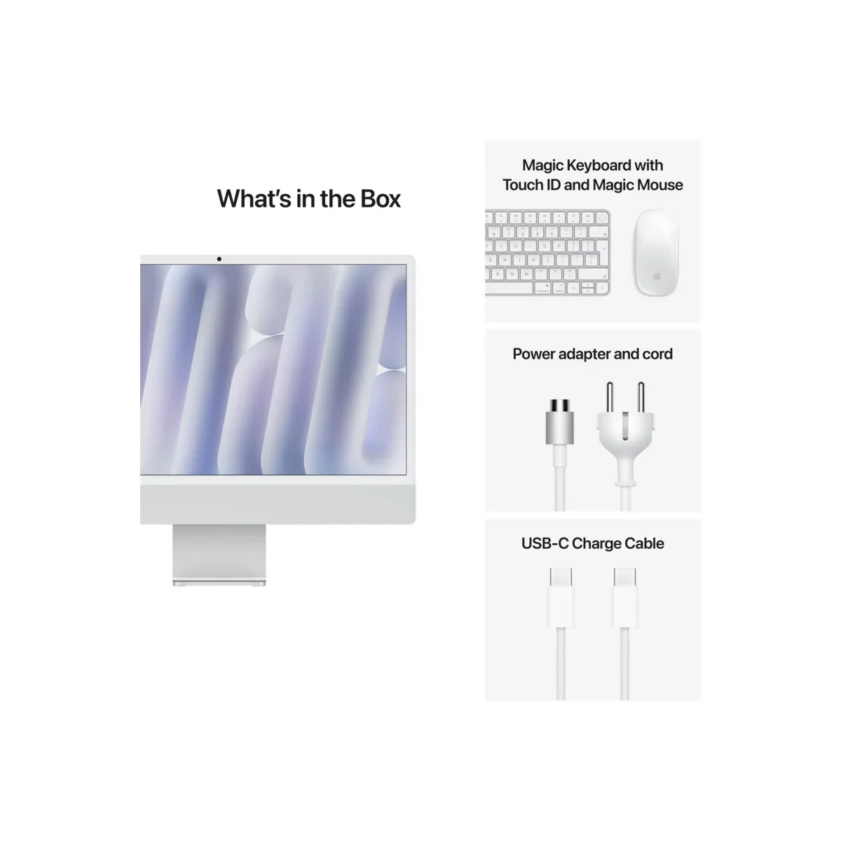 Resigilat: iMac 24" cu procesor Apple M4, 24", Retina 4.5K, 10 nuclee CPU si 10 nuclee GPU, 16GB, 256GB SSD, Argintiu - Image 8