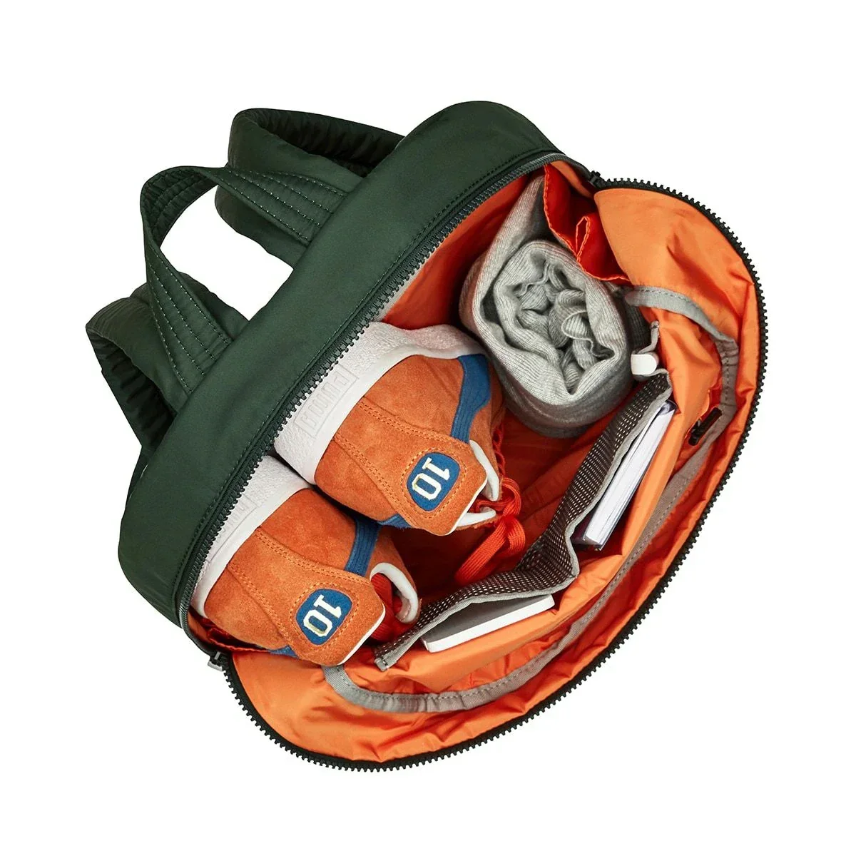Rucsac Knomo BERLIN Backpack 15-inch Polyester w Split Leather Trim - BOTTLE GREEN (Female) - Image 5