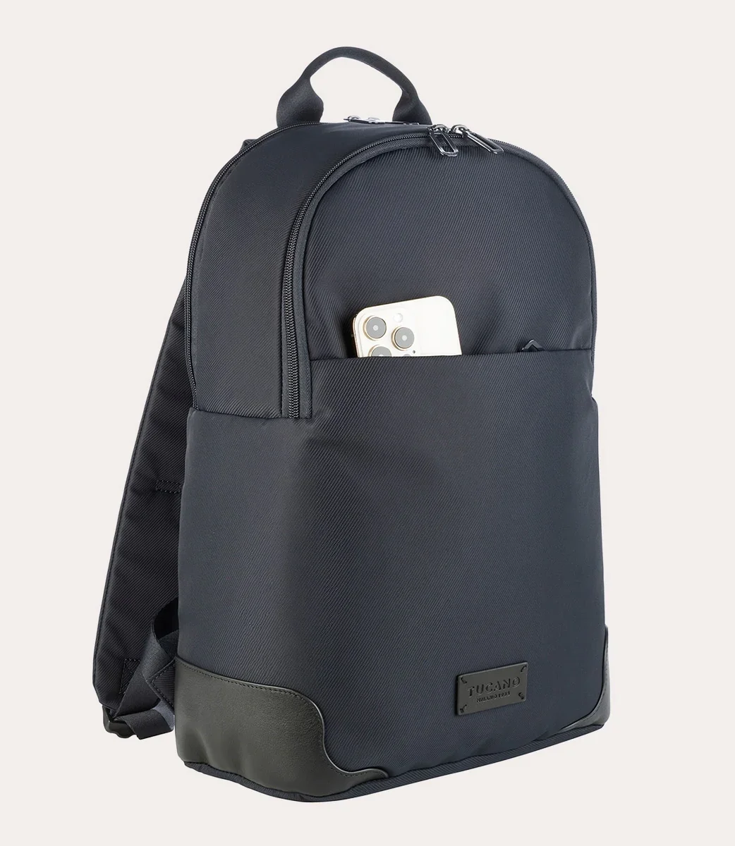 Rucsac Tucano cu elemente de piele, 16", Bleumarin/Negru - Image 18