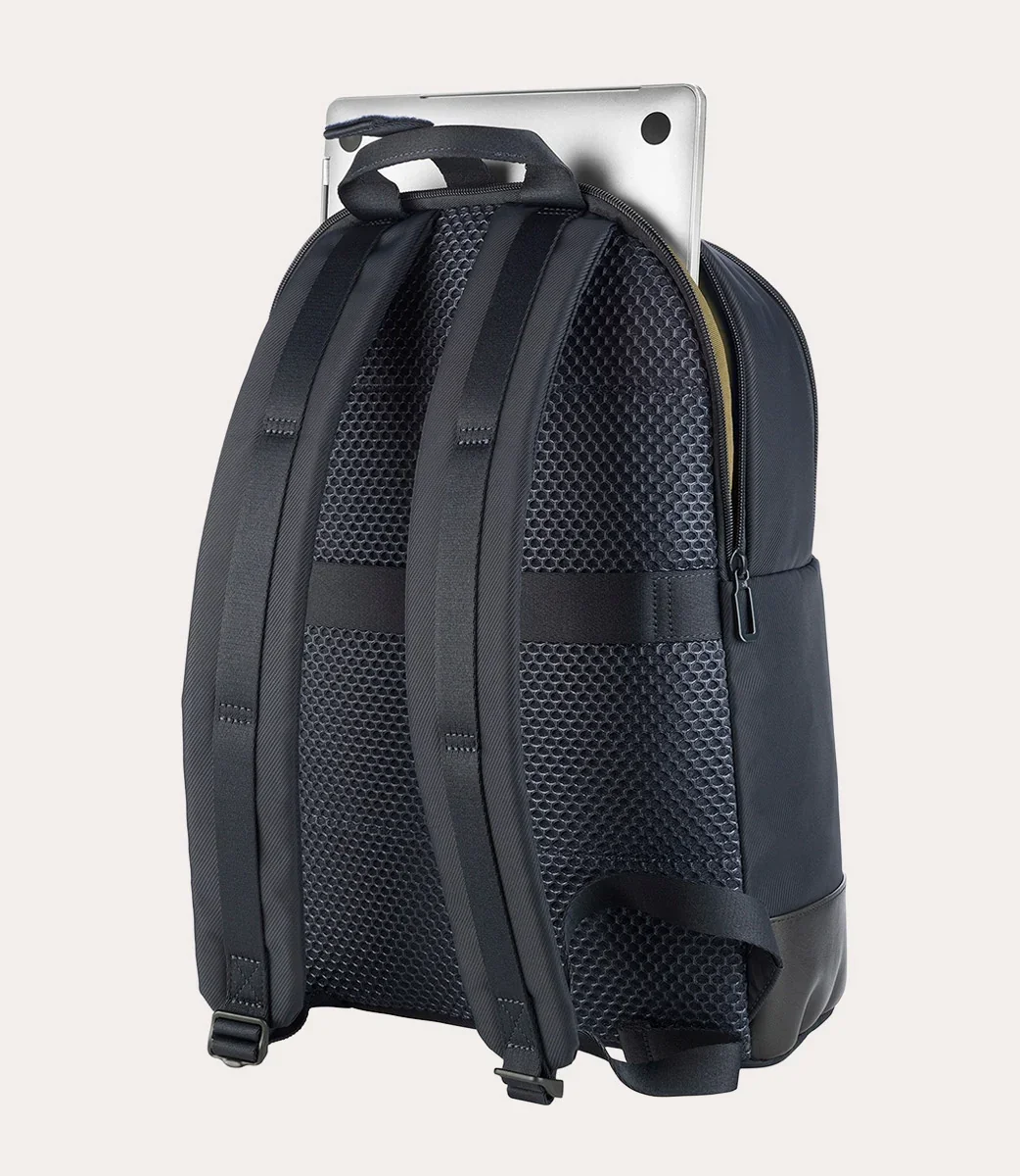 Rucsac Tucano cu elemente de piele, 16", Bleumarin/Negru - Image 19