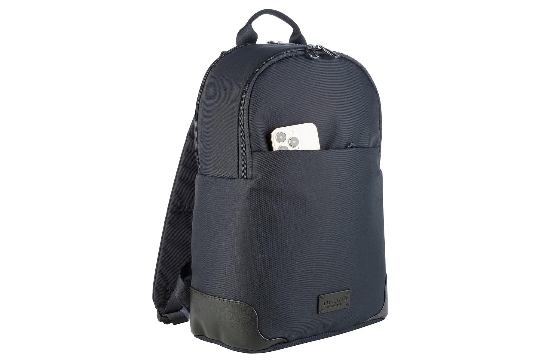Rucsac Tucano cu elemente de piele, 16", Bleumarin/Negru - Image 5