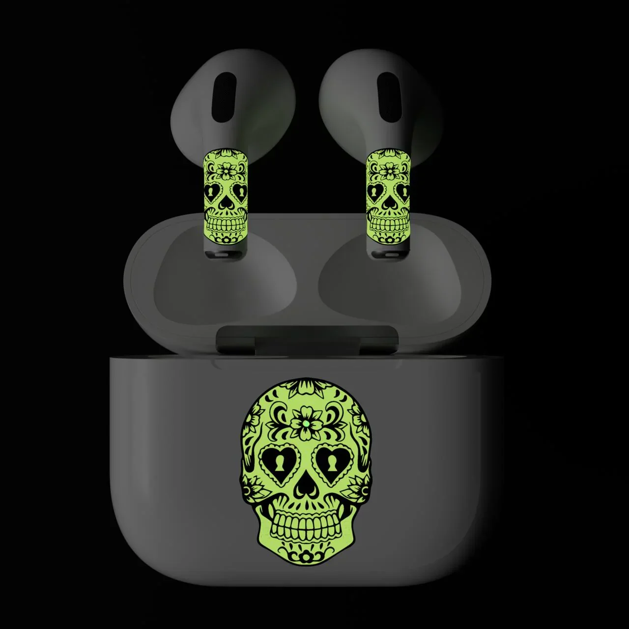 Skin NOA pentru AirPods 3rd Gen. - Craniu fosforescent - Image 5