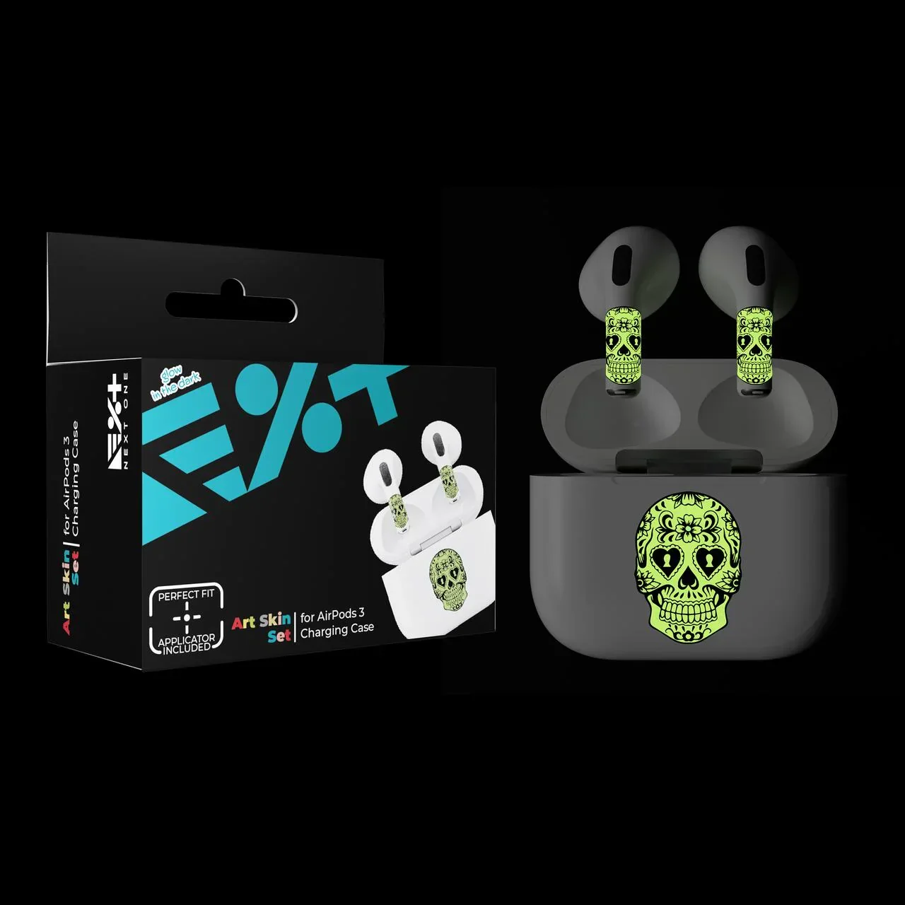 Skin NOA pentru AirPods 3rd Gen. - Craniu fosforescent - Image 7