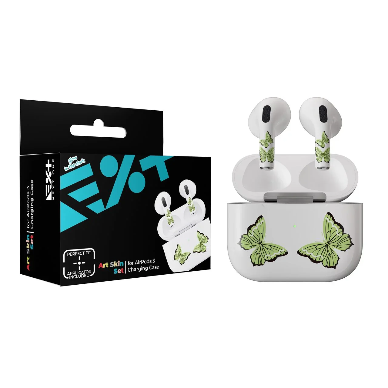 Skin NOA pentru AirPods 3rd Gen. - Fluture fosforescent - Image 6