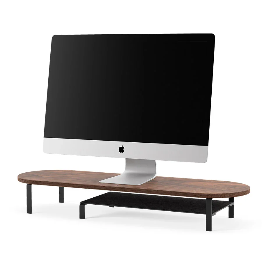 Stand cu raft Woodcessories pentru monitor Walnut/Black