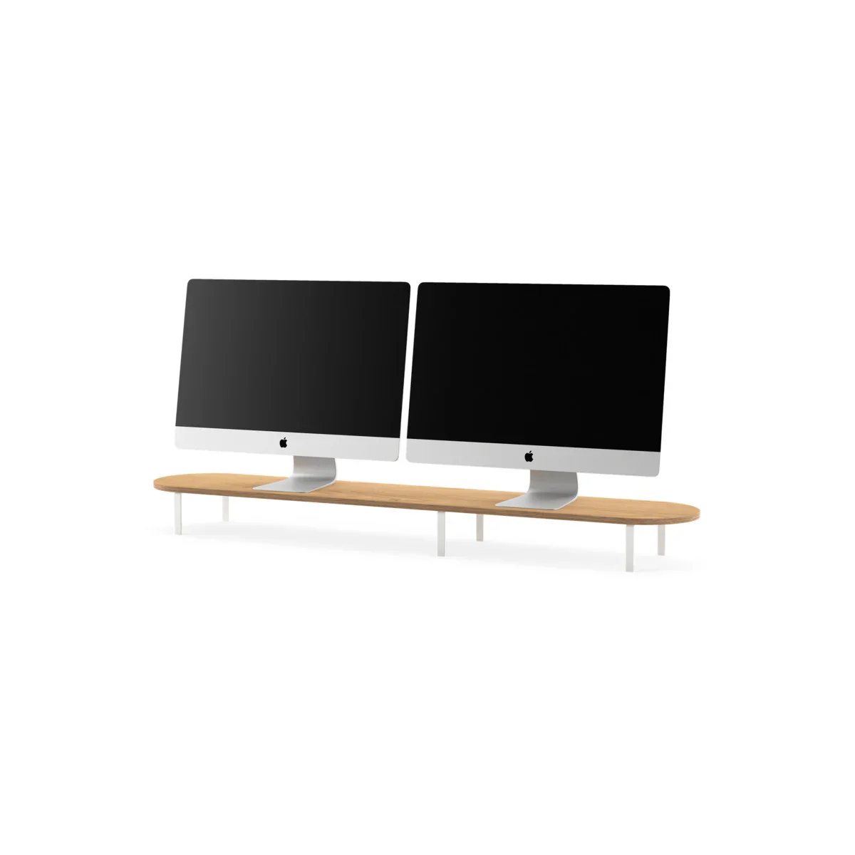 Stand dublu Woodcessories pentru monitor Oak/White
