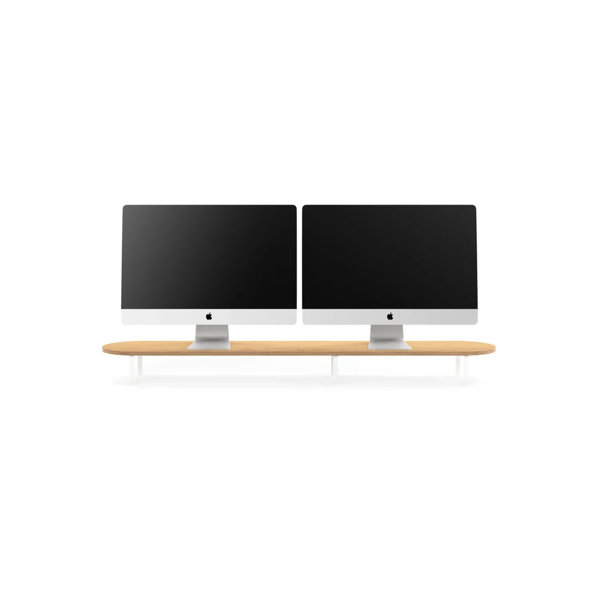 Stand dublu Woodcessories pentru monitor Oak/White - Image 5