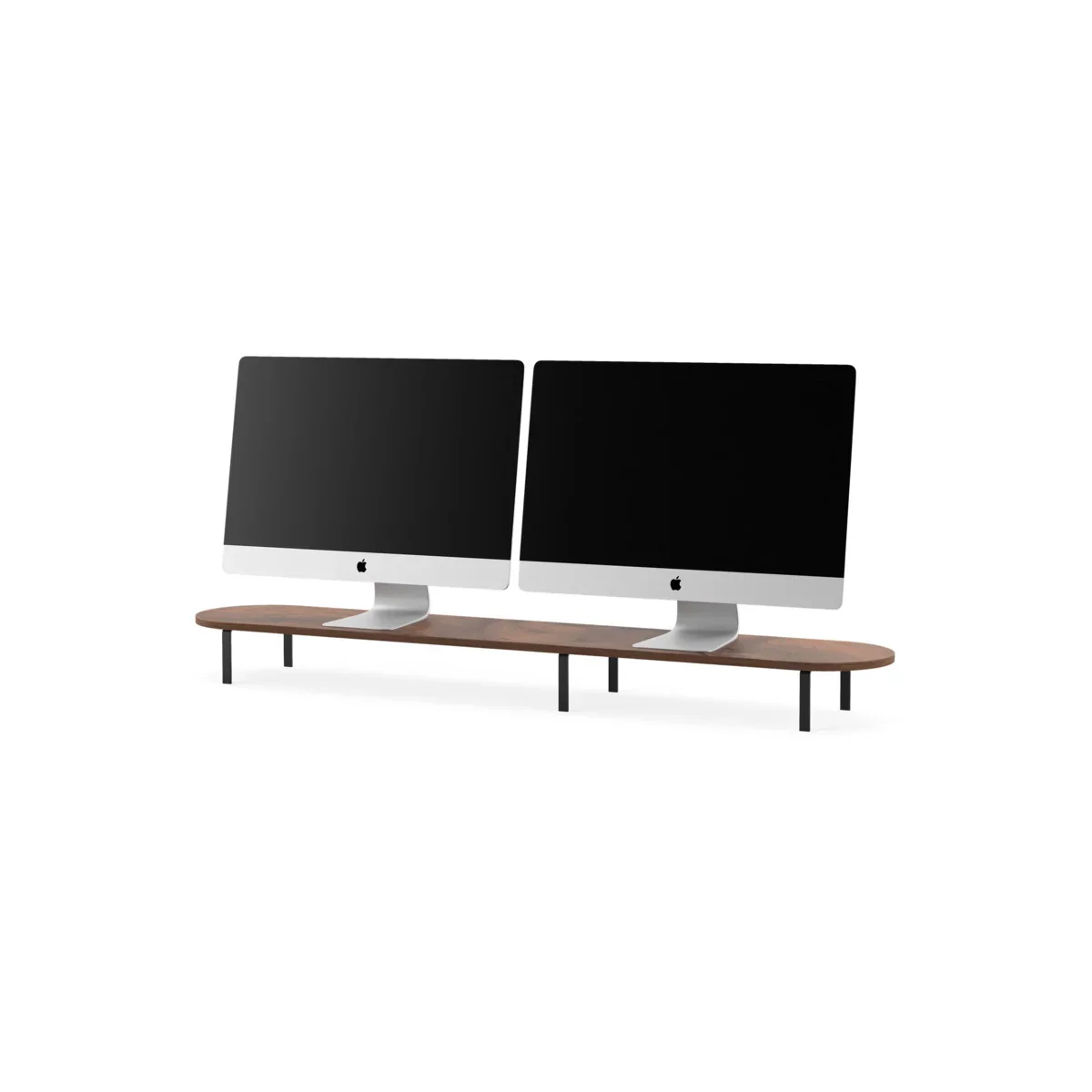 Stand dublu Woodcessories pentru monitor Walnut/Black
