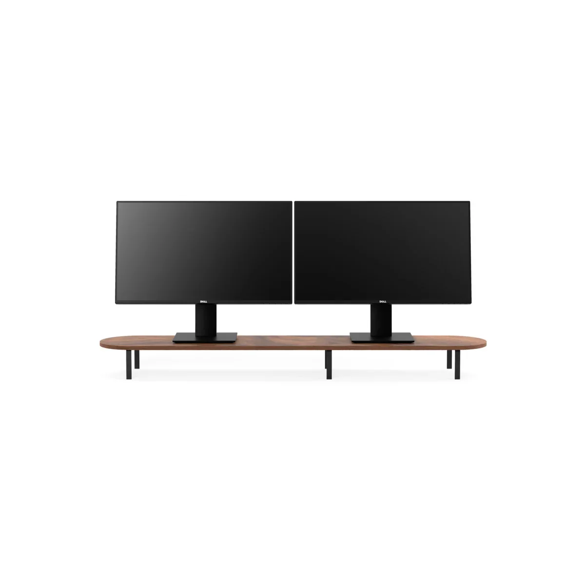 Stand dublu Woodcessories pentru monitor Walnut/Black - Image 4